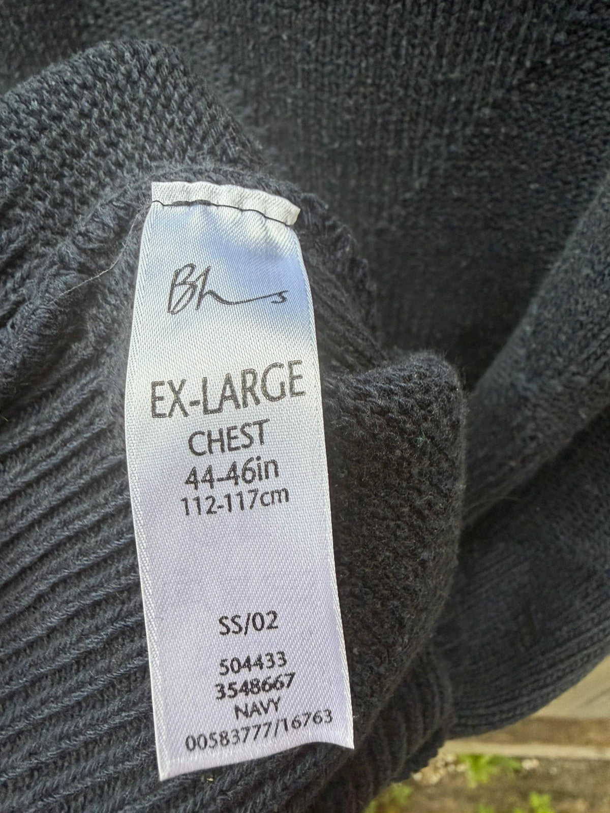 BHS navy knit tank top with diamond pattern and vintage preppy style.