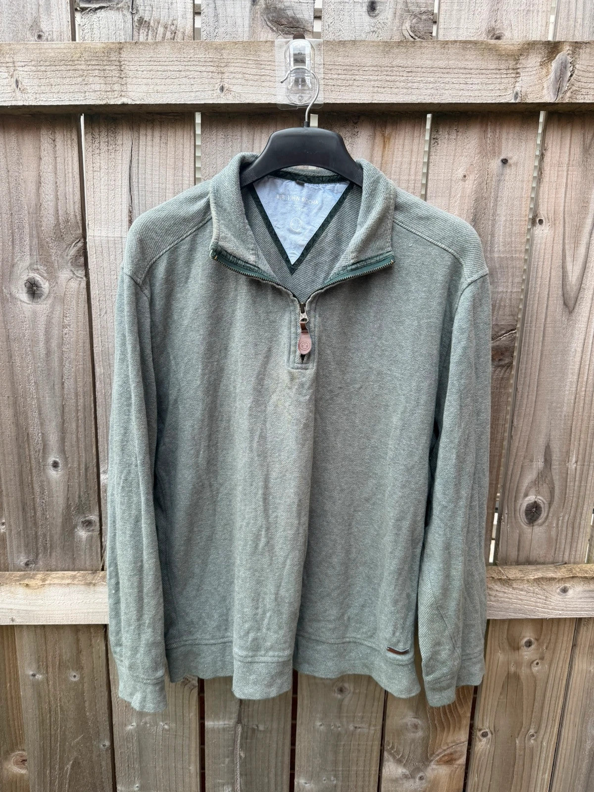 RJR John Rocha khaki jumper lightweight pullover with 1/4 zip and casual style.