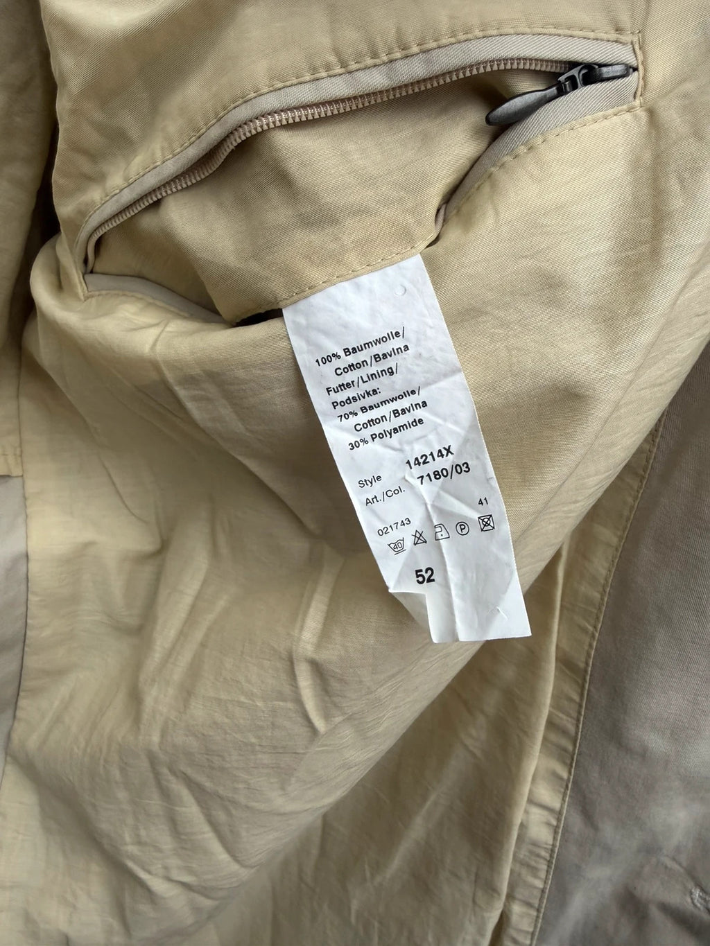 TREK cream lightweight utility blazer jacket with multiple pockets and casual safari style.