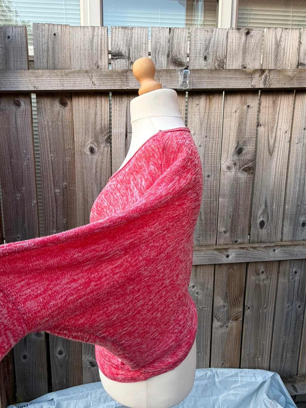HEART & HIPS pink oversized knit jumper with batwing sleeves and casual loose fit.