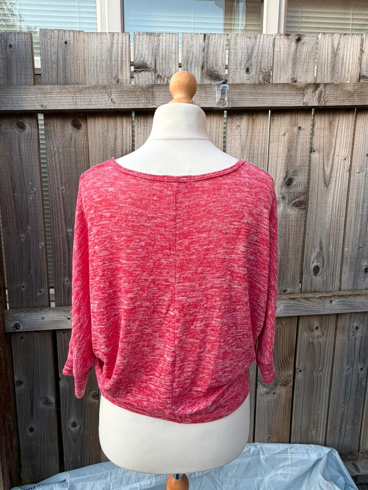 HEART & HIPS pink oversized knit jumper with batwing sleeves and casual loose fit.
