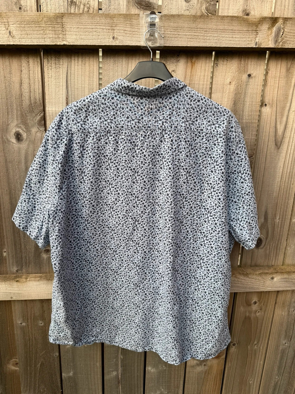George short sleeve shirt blue floral print button down casual summer style