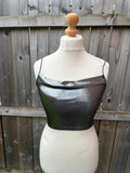 H&M Divided black and silver strappy crop cami top with shimmering details.