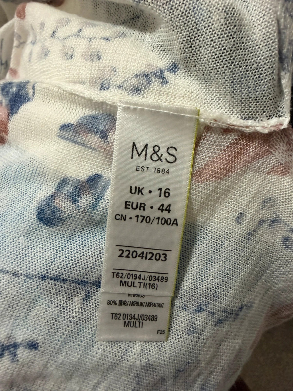 Marks & Spencer multi floral print loose fit blouse lightweight casual top