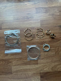 Y2K gold and silver large hoop earrings bundle, statement jewellery set, shiny finish.