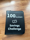 Cash's black budget planner with cash stuffing compartments and organizer pockets.