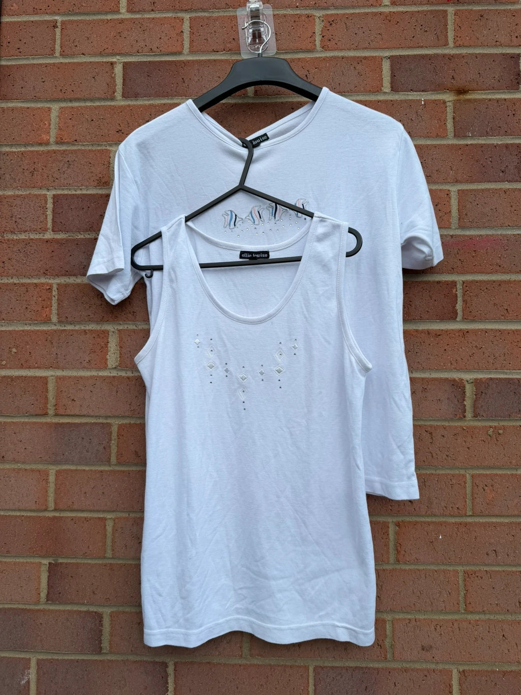Ellie Louise white embellished vest with minimal coquette design, perfect for layering.