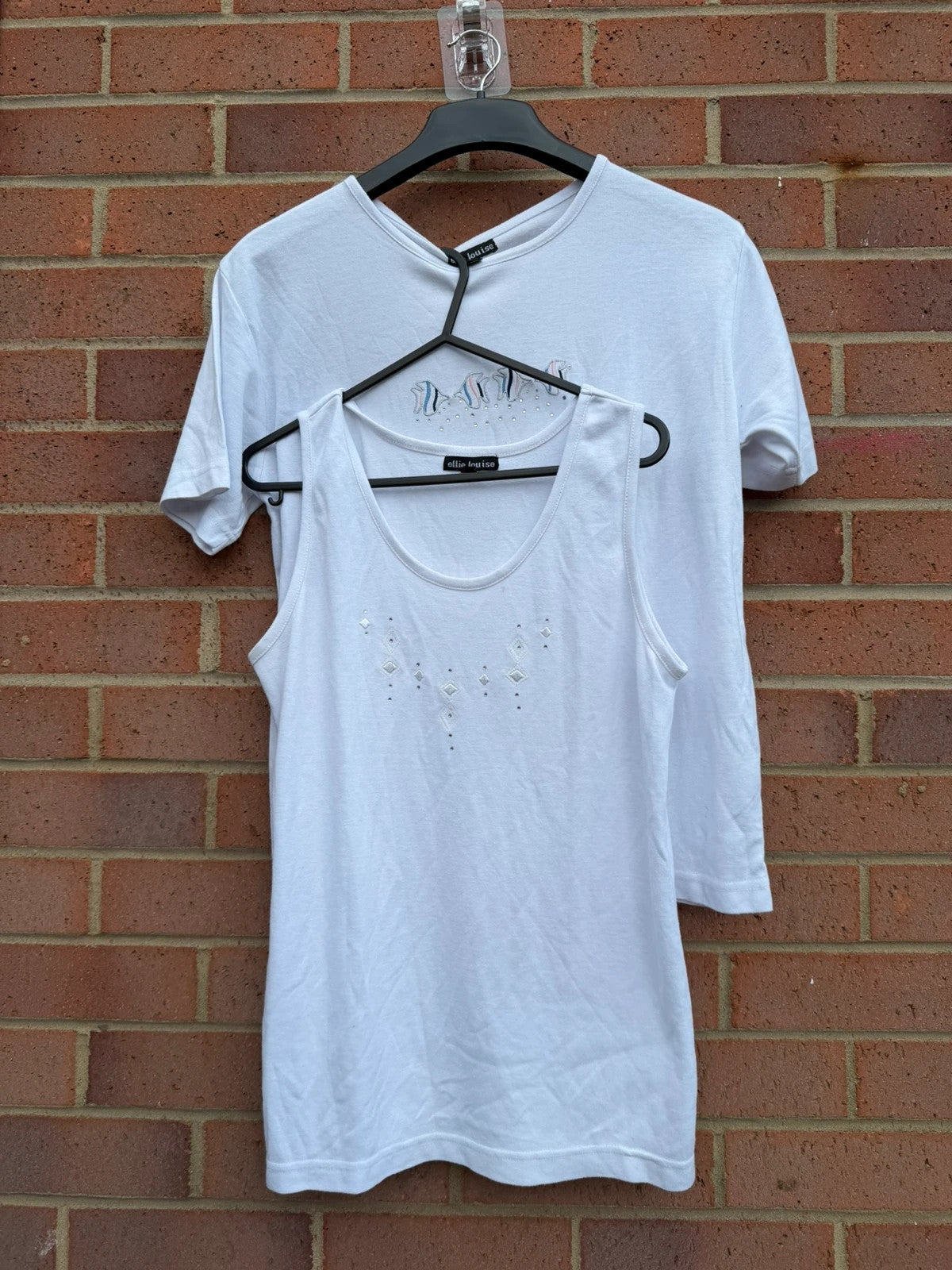 Ellie Louise white embellished vest with minimal coquette design, perfect for layering.