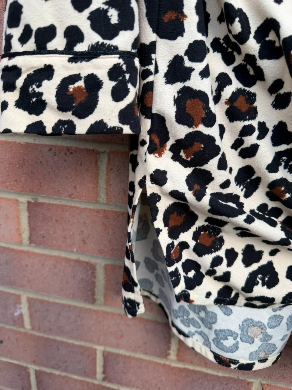 Next brown leopard print satin tunic blouse with animal print design.