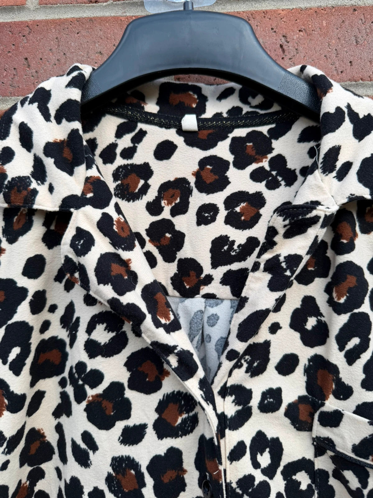 Next brown leopard print satin tunic blouse with animal print design.