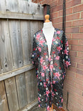 Pep&Co multi floral sheer kimono cover up with boho style and lightweight material.