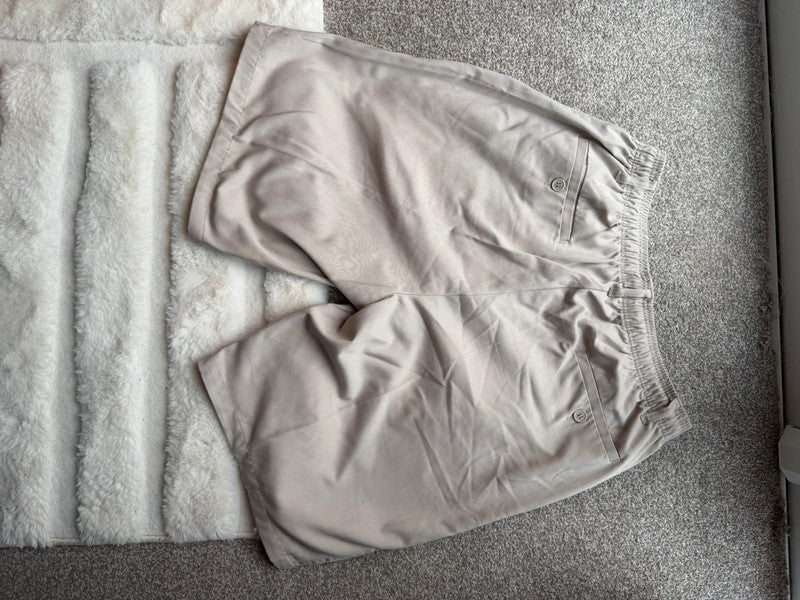 Casuals beige shorts lightweight fabric elastic waist casual summer style
