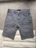 Marks & Spencer grey denim shorts, straight fit, casual cotton, pre-loved with classic design.