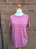 TU pink pocket t-shirt soft fine knit oversized casual style
