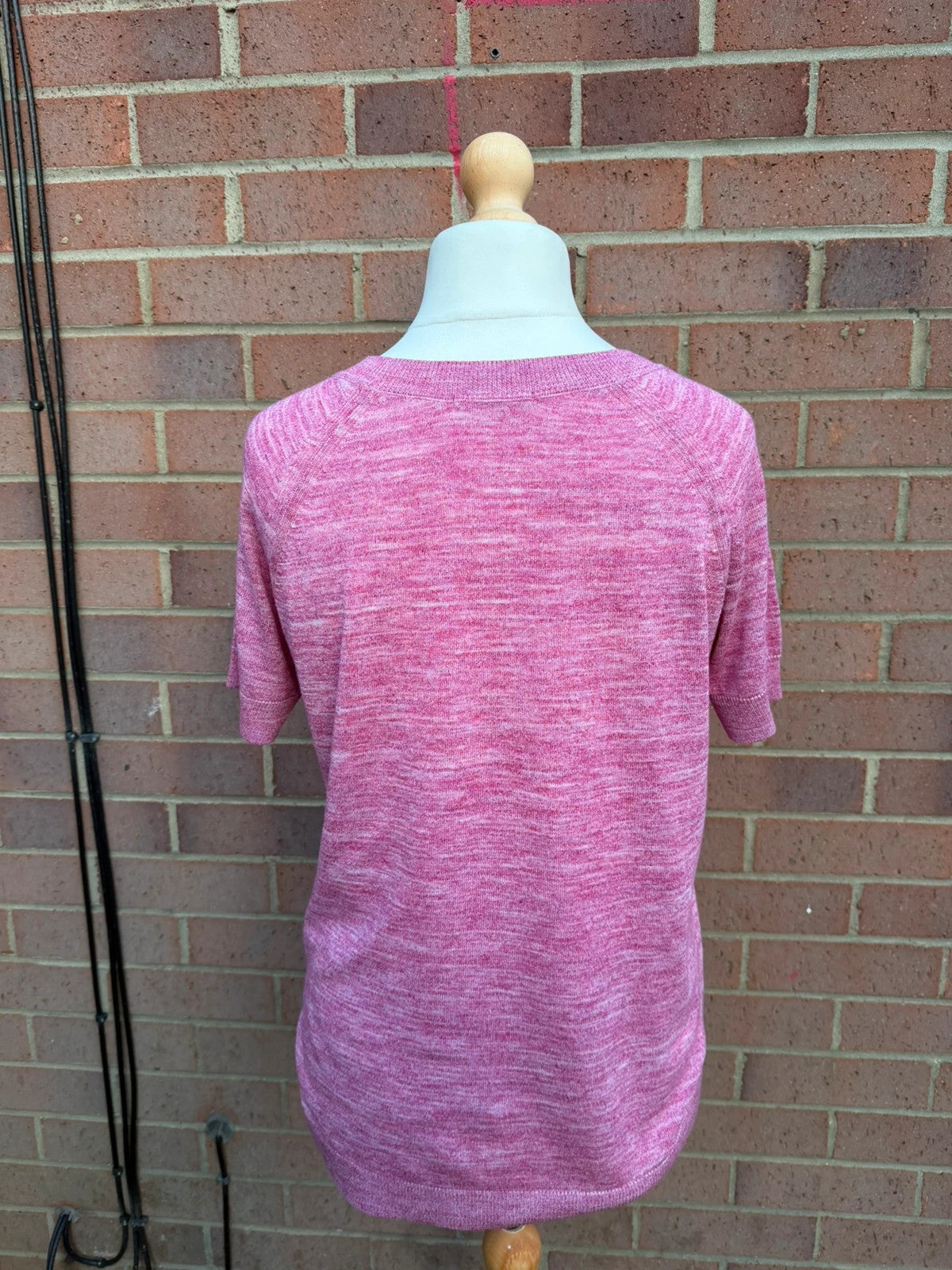 TU pink pocket t-shirt soft fine knit oversized casual style
