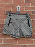 Miss Selfridge black and white geometric skort tailored mini skirt with smart casual style.
