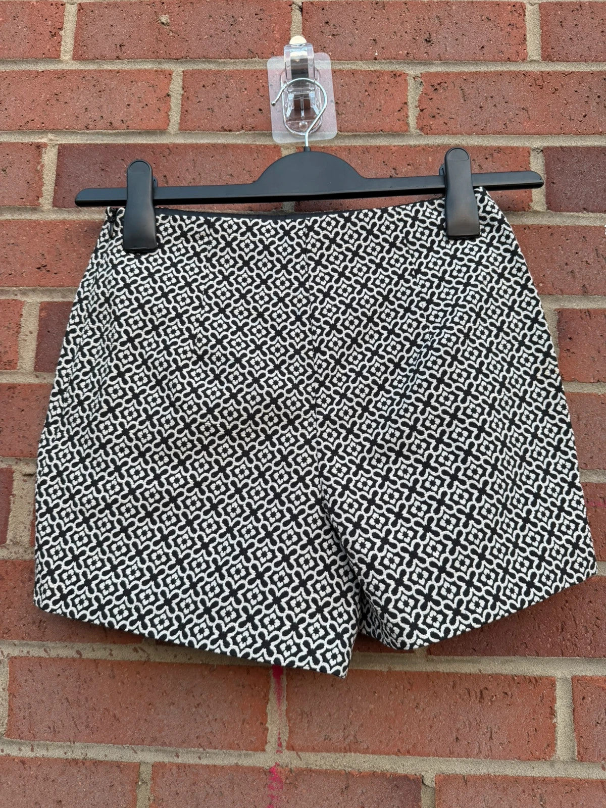 Miss Selfridge black and white geometric skort tailored mini skirt with smart casual style.