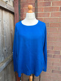 Bonmarche blue lightweight knit jumper with casual style and soft texture.