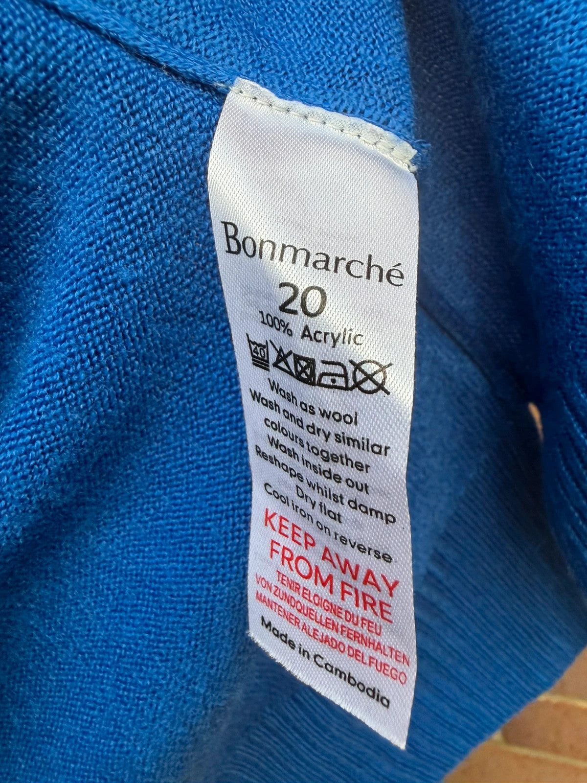 Bonmarche blue lightweight knit jumper with casual style and soft texture.