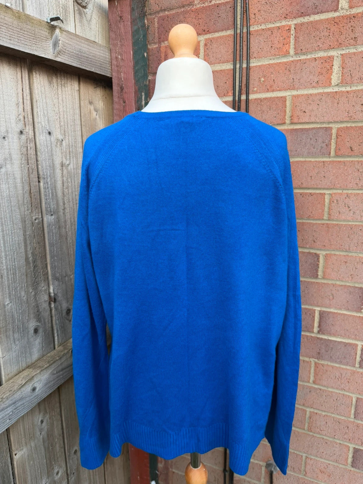 Bonmarche blue lightweight knit jumper with casual style and soft texture.