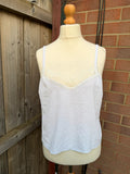 Be You white singlet with lace trim and new with tags.