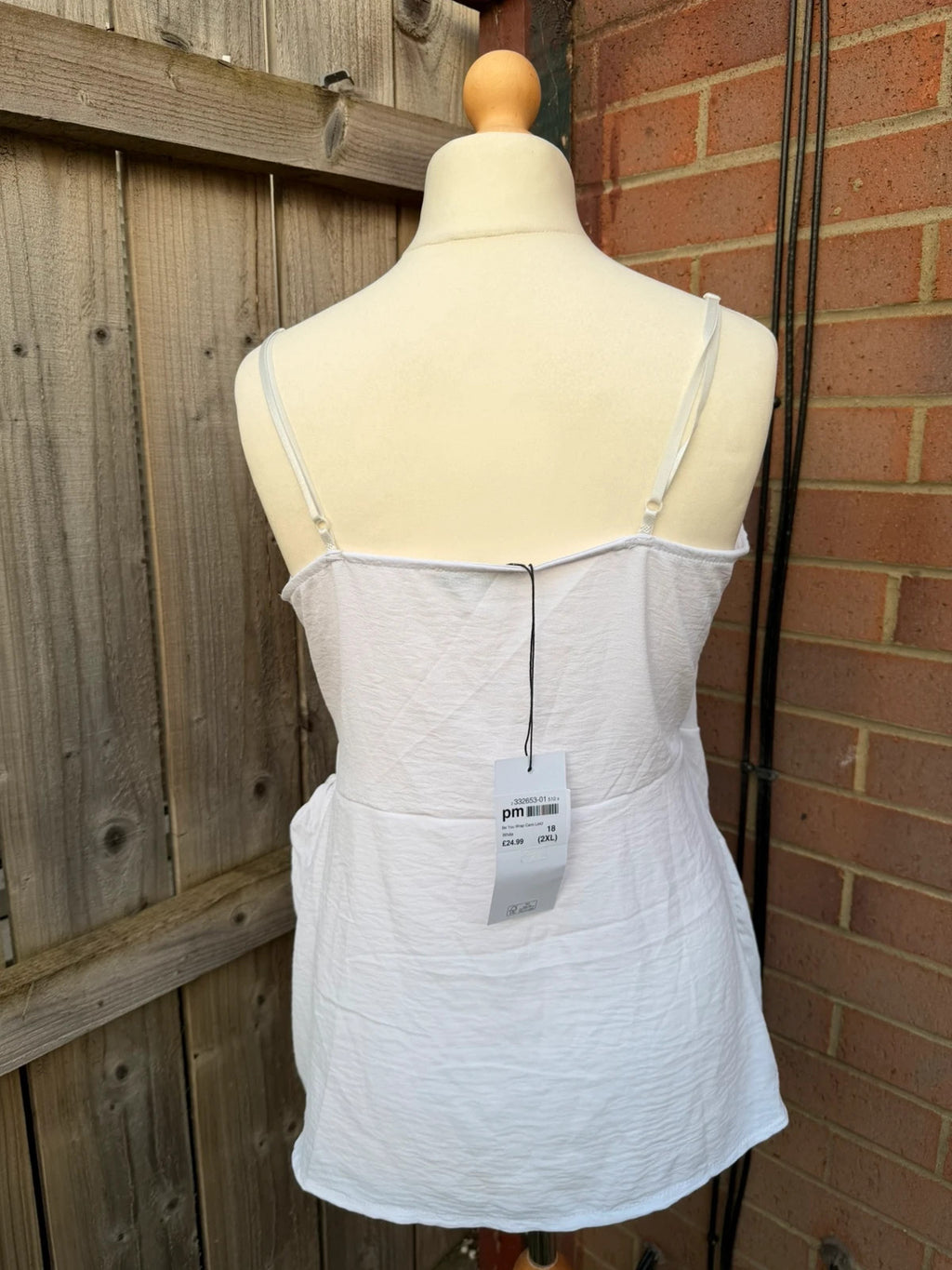Be You white linen wrap mini dress with satin look and tags attached.