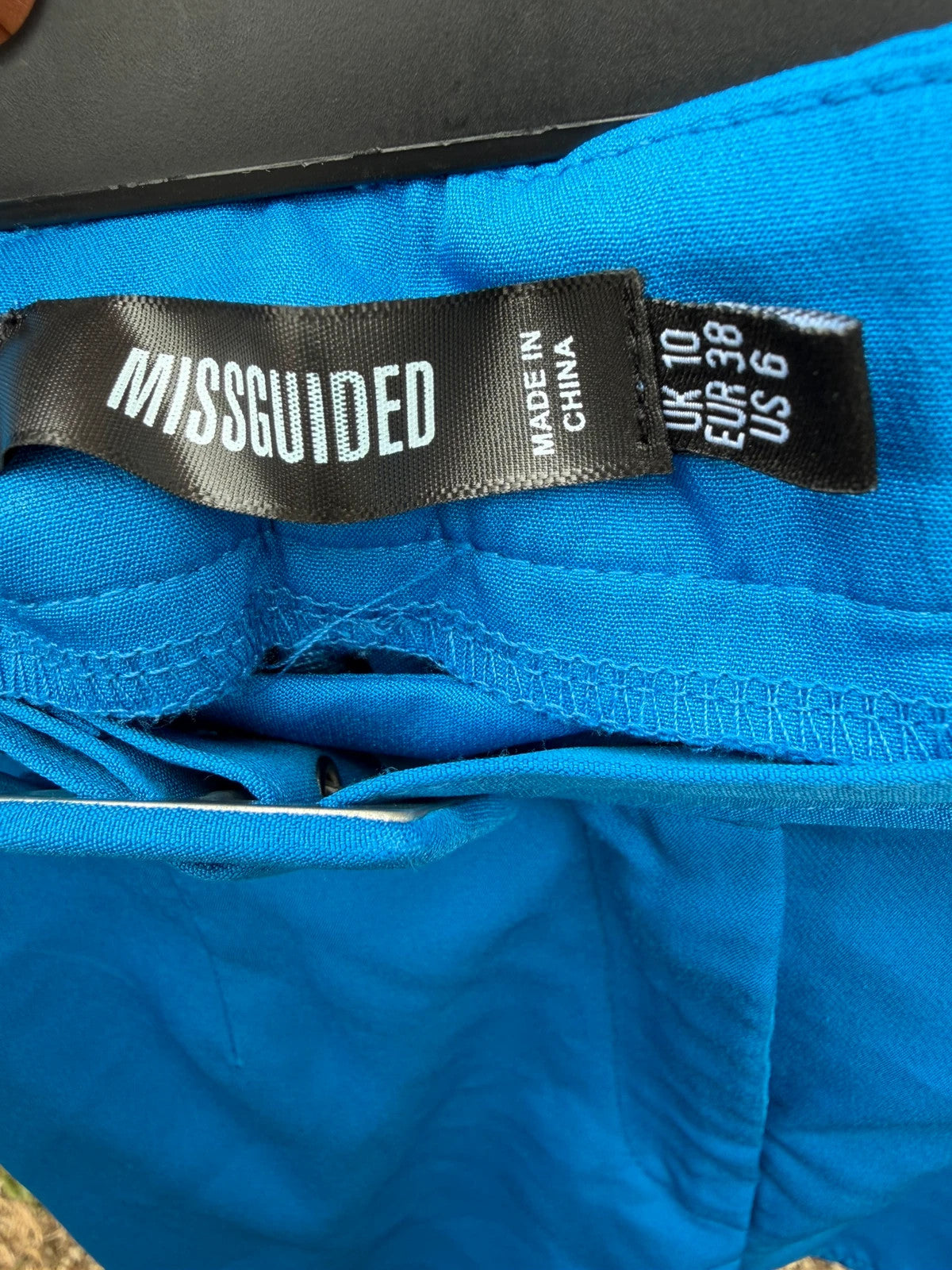 Missguided blue tailored blazer and shorts set with chic design and structured fit.