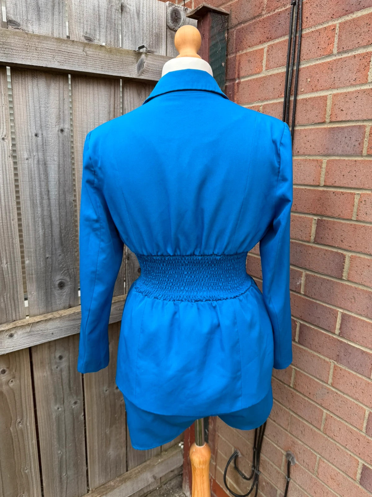 Missguided blue tailored blazer and shorts set with chic design and structured fit.