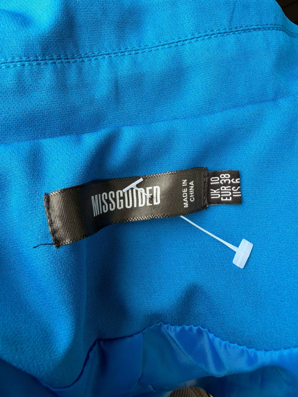 Missguided blue tailored blazer and shorts set with chic design and structured fit.