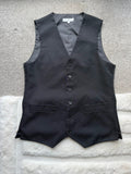 Williams Disley black women's waistcoat with button details, pre-loved formalwear.
