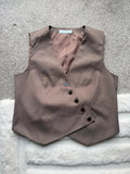 Primark brown waistcoat with button details, vintage Y2K style, pre-loved condition.
