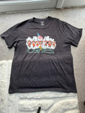 Blue 84 grey graphic tee featuring Miami Hurricanes logo and vintage design.