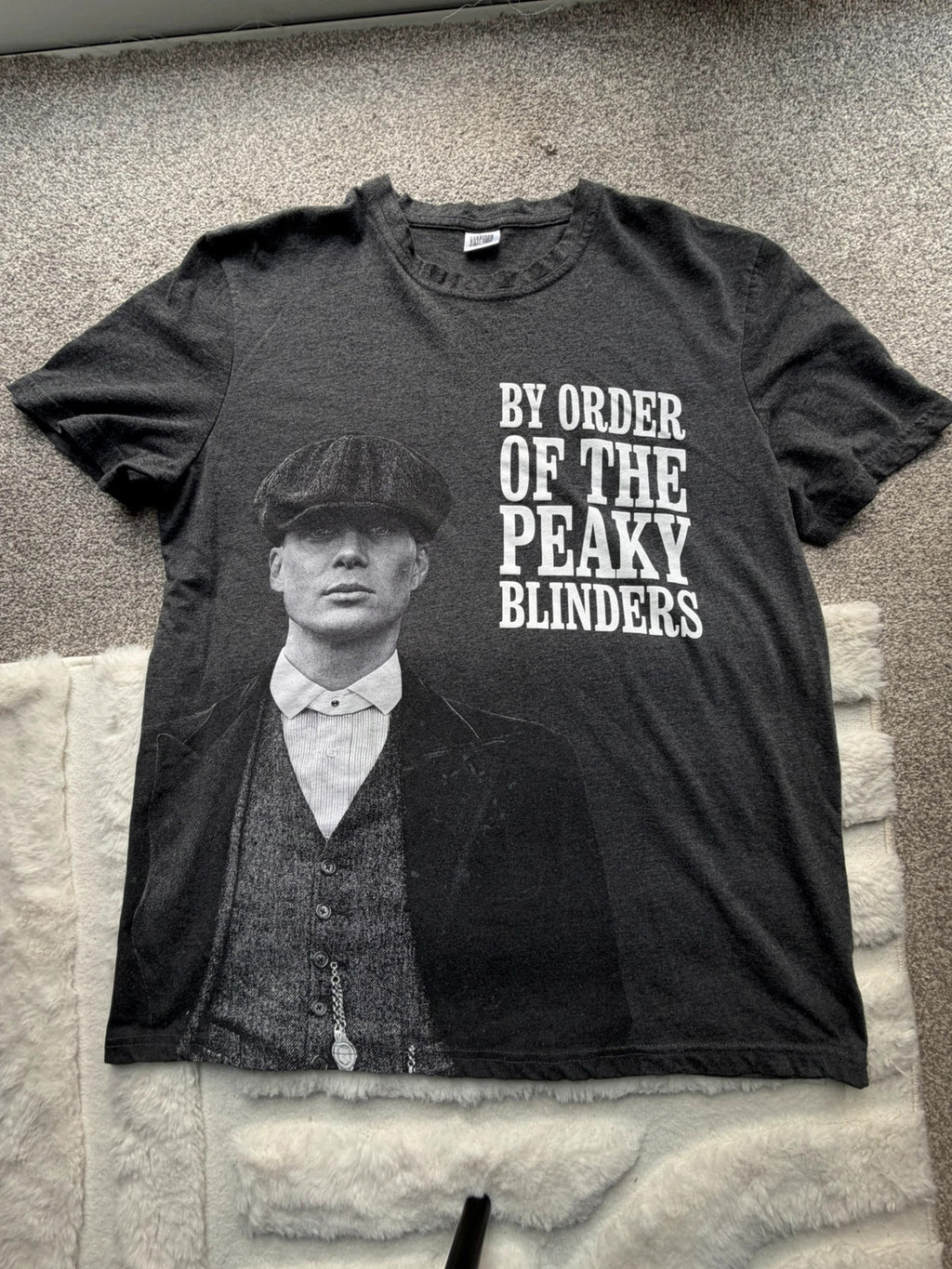 Garrison Tailor black and grey graphic tee featuring Peaky Blinders design and soft fabric.