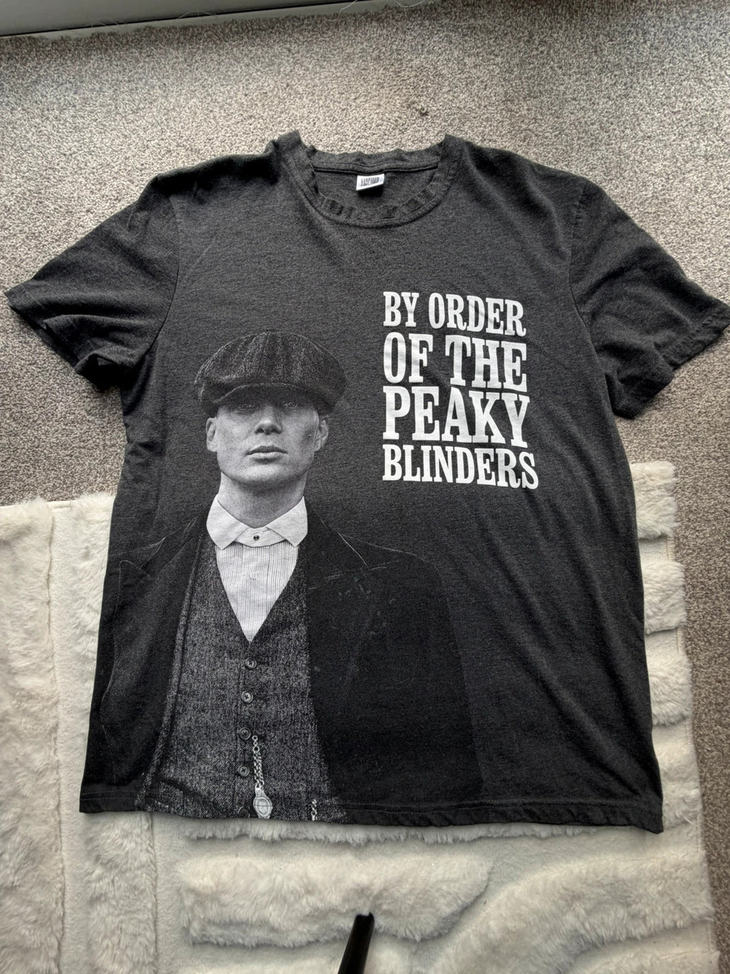 Garrison Tailor black and grey graphic tee featuring Peaky Blinders design and soft fabric.