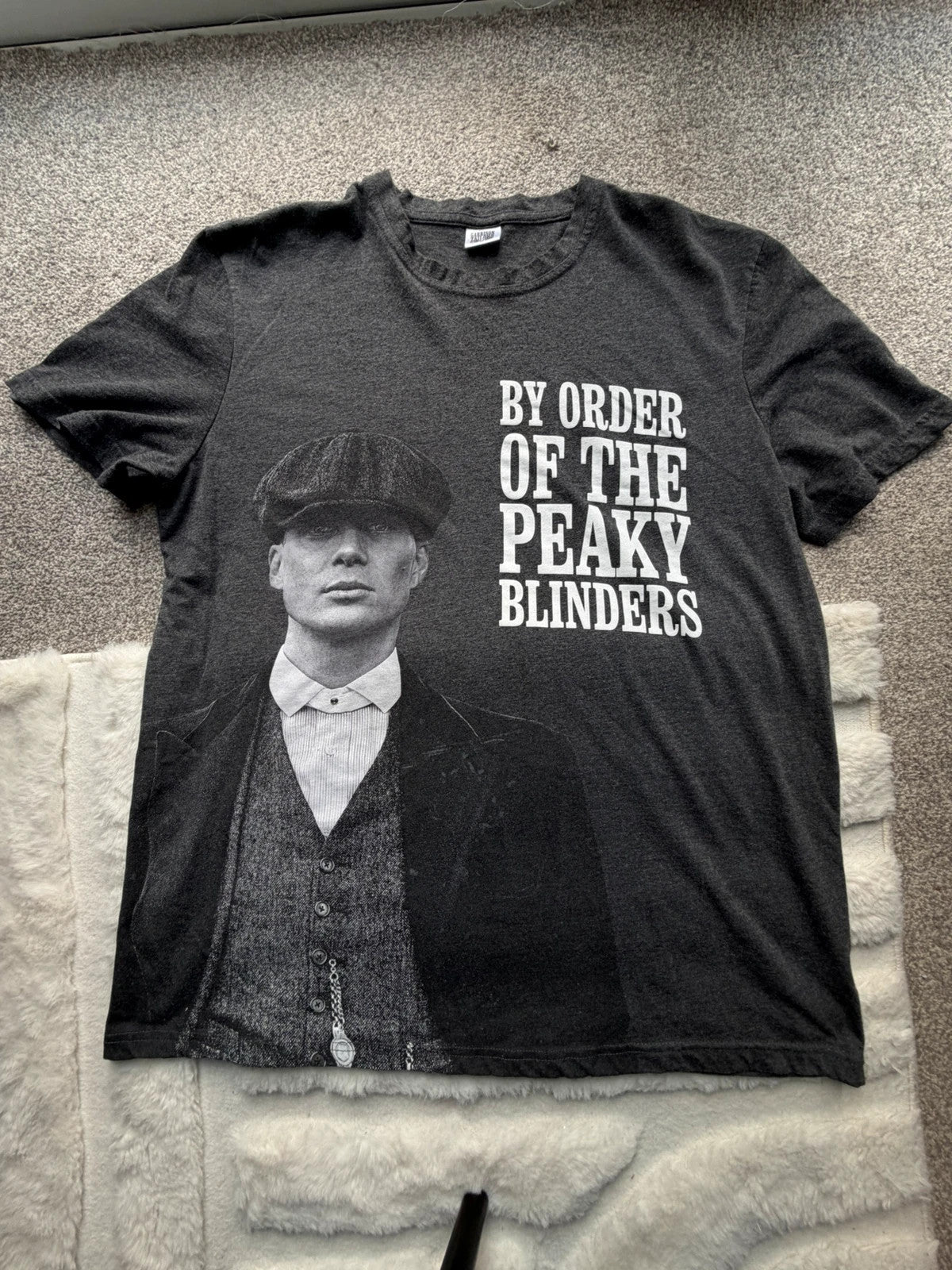 Garrison Tailor black and grey graphic tee featuring Peaky Blinders design and soft fabric.