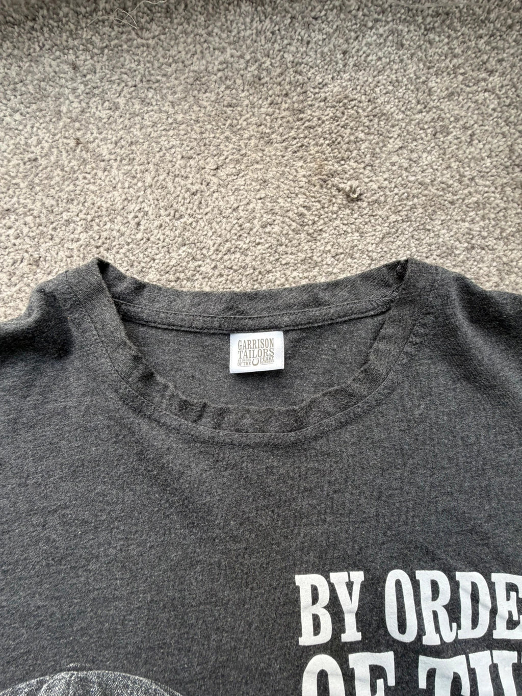 Garrison Tailor black and grey graphic tee featuring Peaky Blinders design and soft fabric.