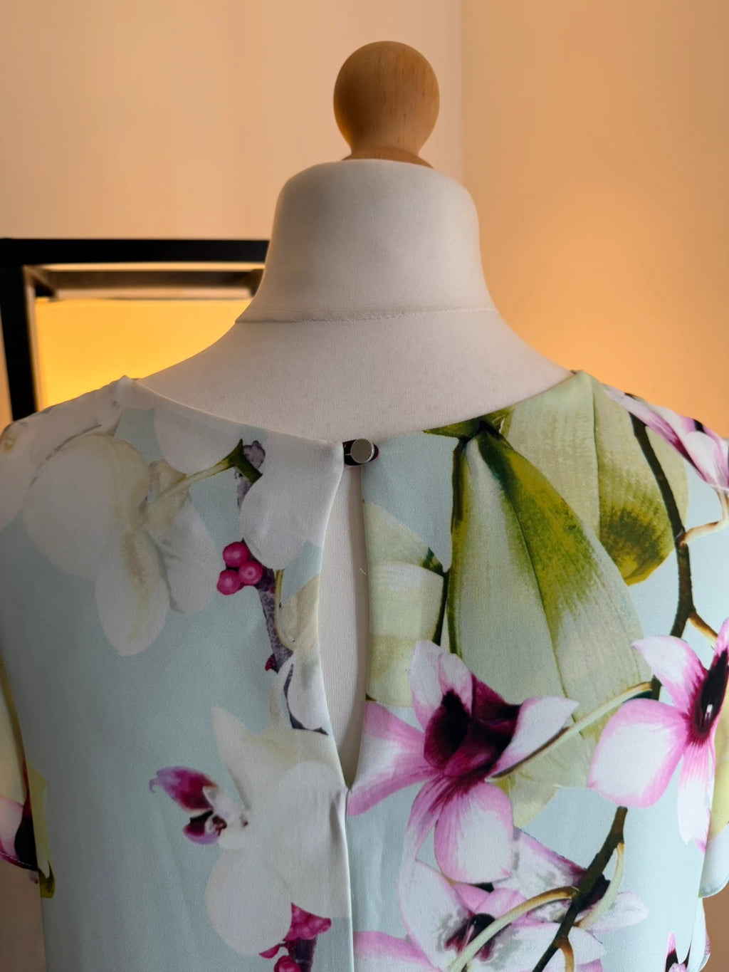 Wallis multi floral tunic dress in mint green, lightweight linen fabric, elegant summer style.