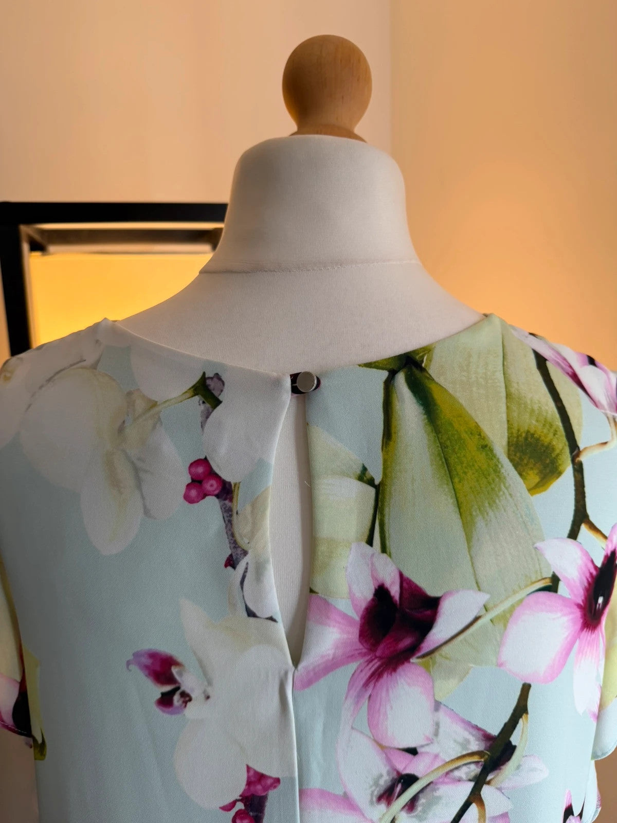 Wallis multi floral tunic dress in mint green, lightweight linen fabric, elegant summer style.