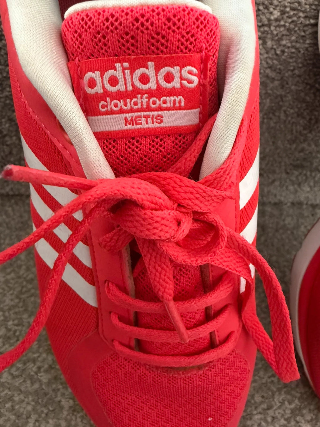 Adidas pink running trainers lightweight design with logo, pre-loved condition.