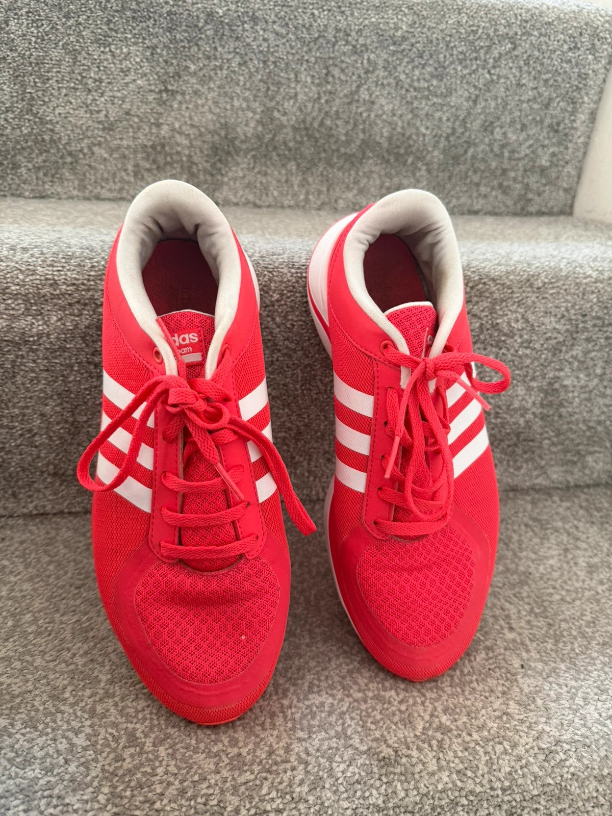 Adidas pink running trainers lightweight design with logo, pre-loved condition.