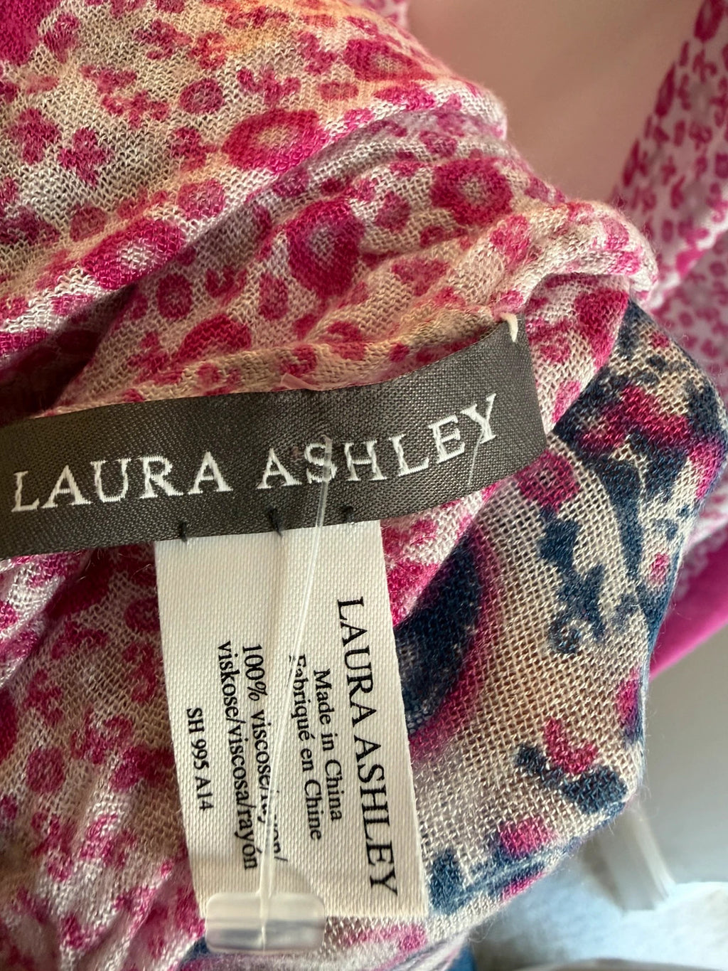 Laura Ashley multi paisley floral tassel pashmina scarf boho wrap