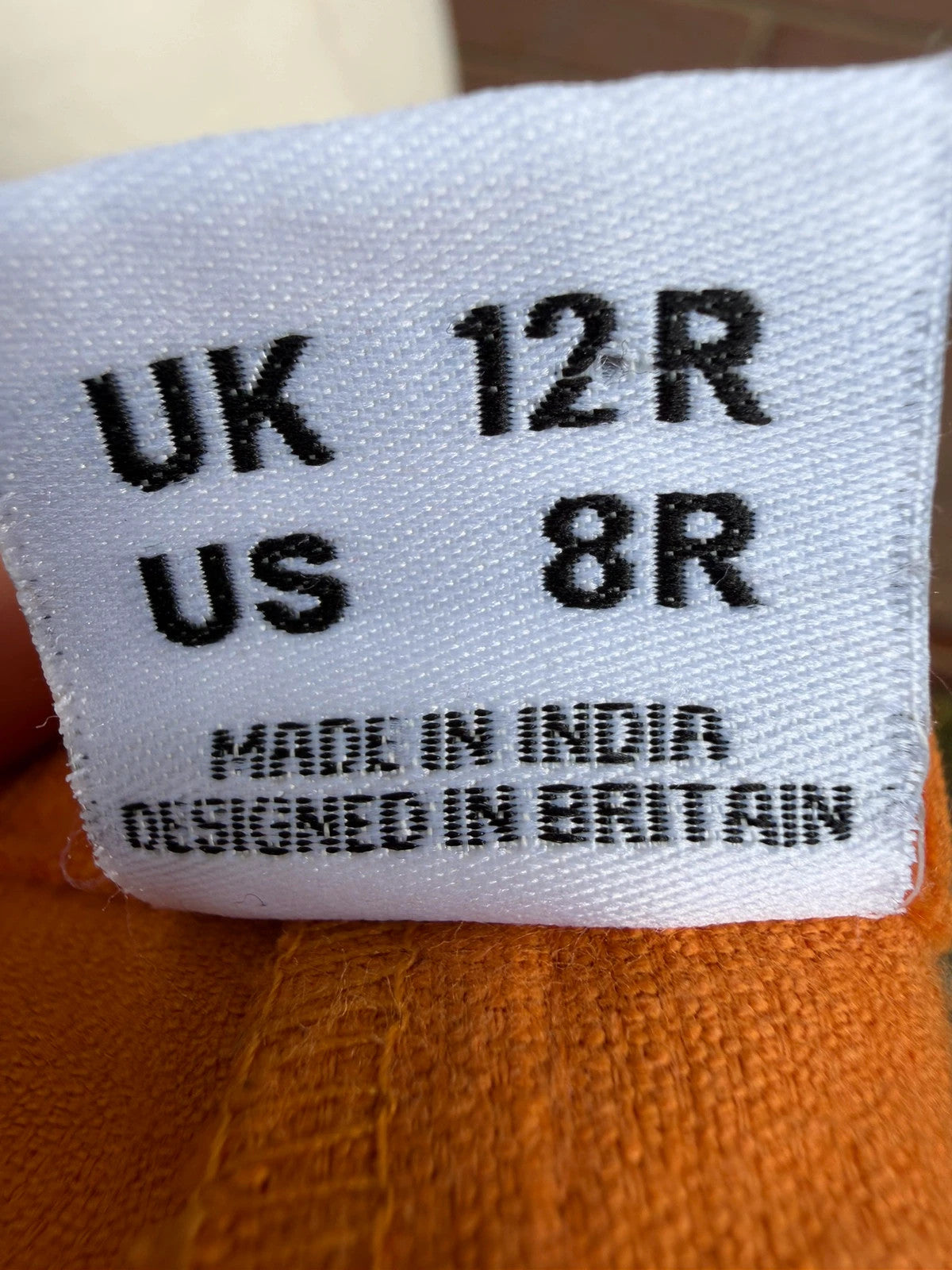 Lucy & Yak orange cord dungarees relaxed fit boho pattern logo patched material