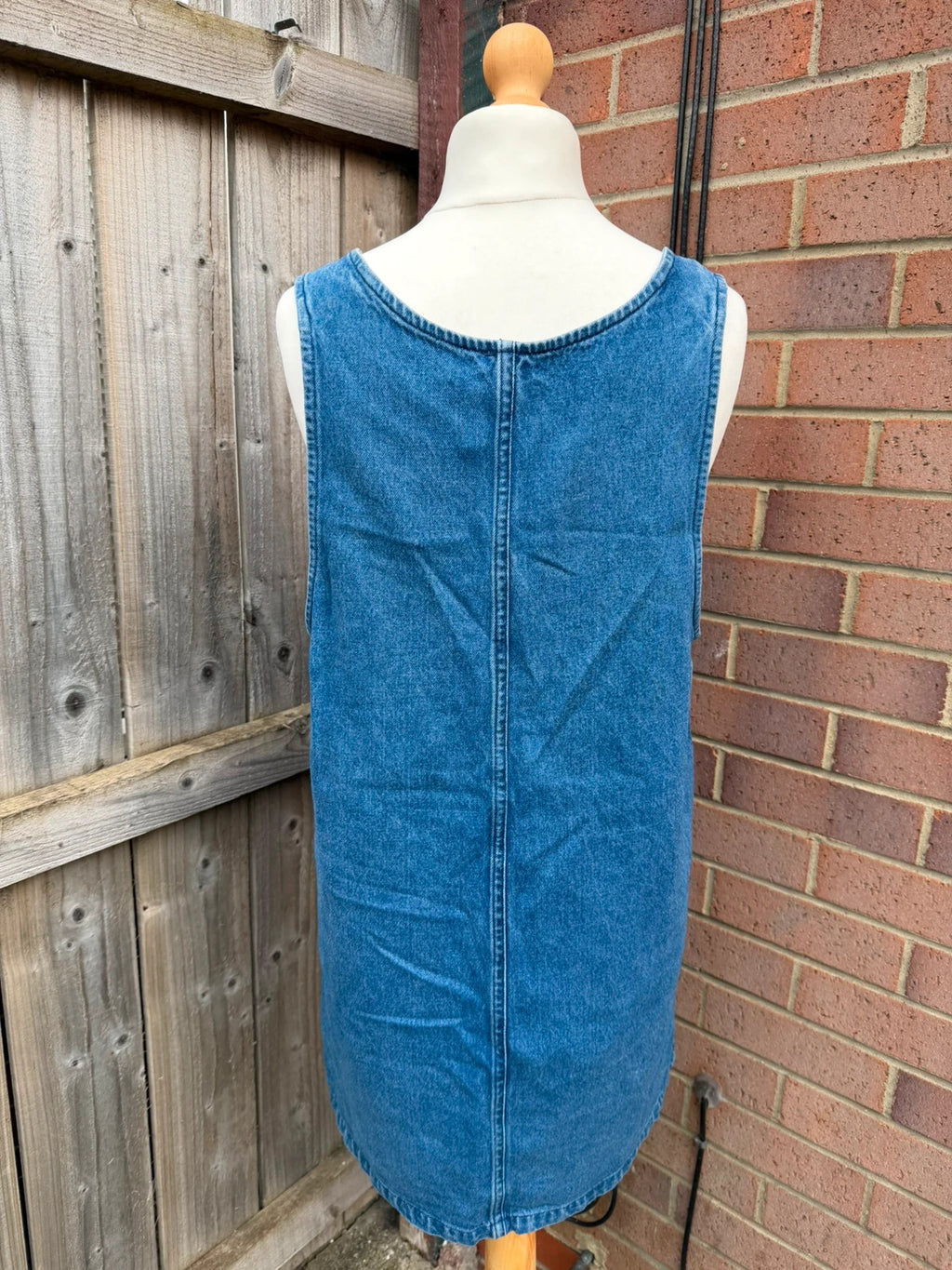 Pep&Co blue denim dungaree playsuit front pocket details distressed look