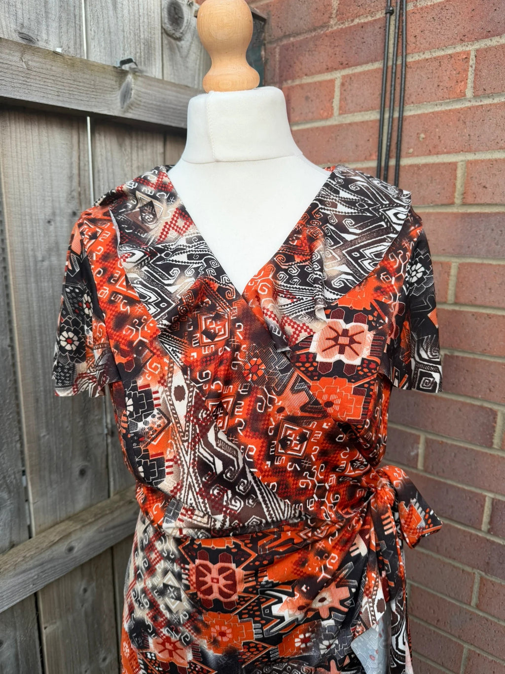 Ashley Stewart multi-colour abstract print linen maxi dress with belt