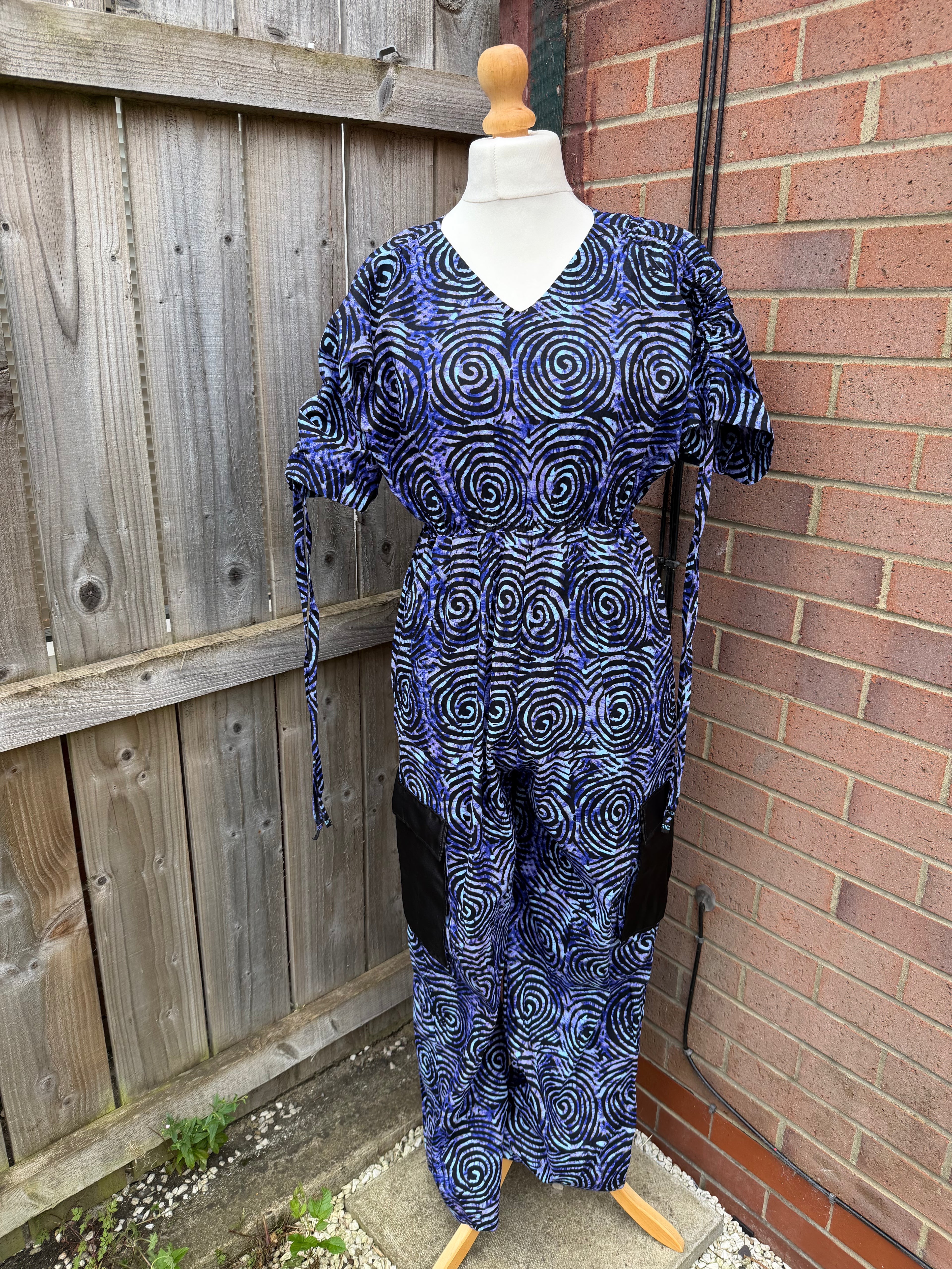 Purple African Print Maxi Dress Ankara Boho Festival Pocket Dress