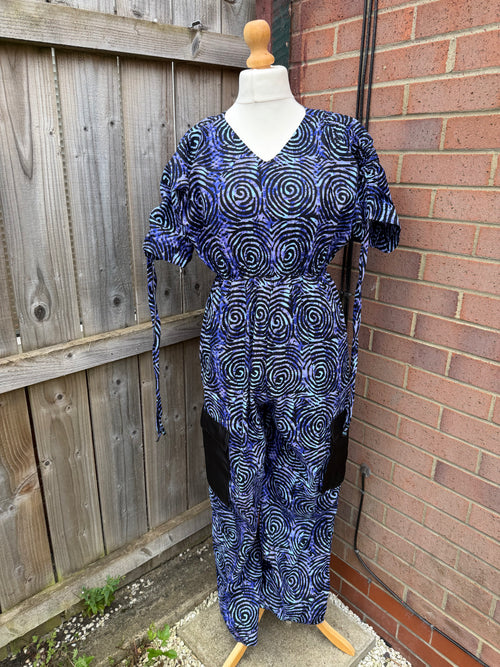 Purple African Print Maxi Dress Ankara Boho Festival Pocket Dress