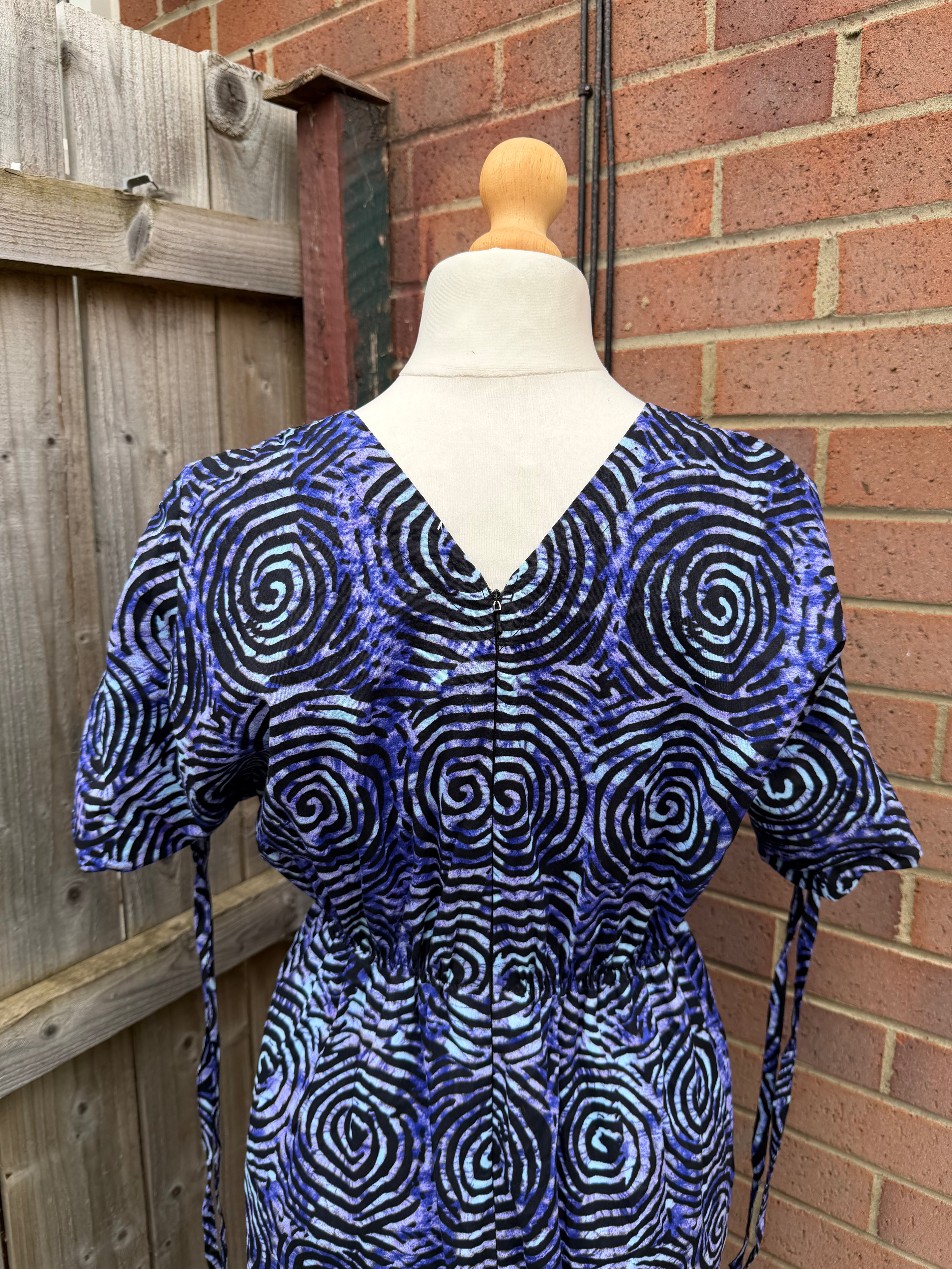 Purple African Print Maxi Dress Ankara Boho Festival Pocket Dress