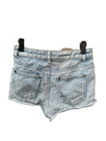 Denim & Co. blue distressed denim shorts with ripped details for summer festivals.